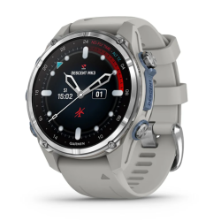 Garmin Descent Mk3 43mm, Stainless Steel with fog grey silicone band