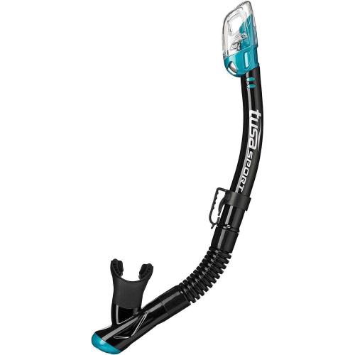 TUSA SPORT ADULT DRY SNORKEL - BLACK/FISHTAIL BLUE