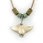 Bronze Single Manta Ray Necklace wth Beads Bronze Single Manta Ray Necklace wth Beads