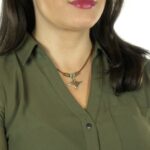 Bronze Single Manta Ray Necklace wth Beads