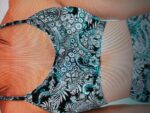 ELECTRIC BLUE OCTOFLORAL SPORTS BRA BIKINI TOP HYBRID