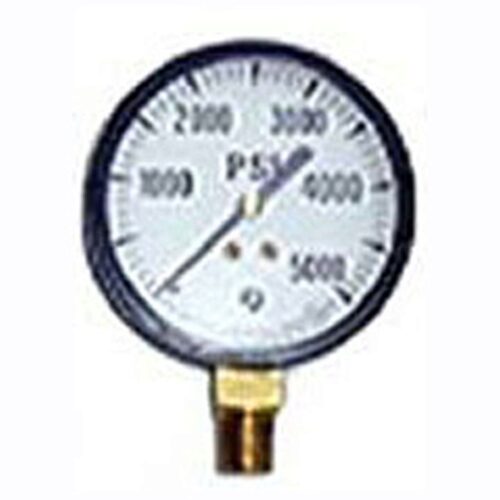 0-5000 PSI NON LIQUID FILLED STEEL GAUGE WITH 1/4" MNPT BOTTOM PO
