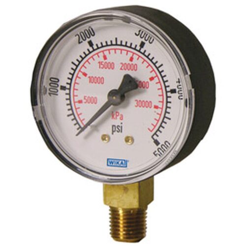 0-4000 PSI OXYGEN CLEAN NON LIQUID FILLED GAUGE, 2.5" FACE WITH 1