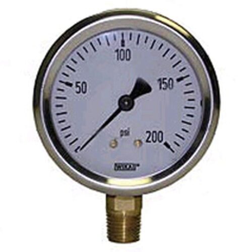 0-200 PSI LIQUID FILLED STAINLESS STEEL GAUGE - 2.5" FACE WITH 1/