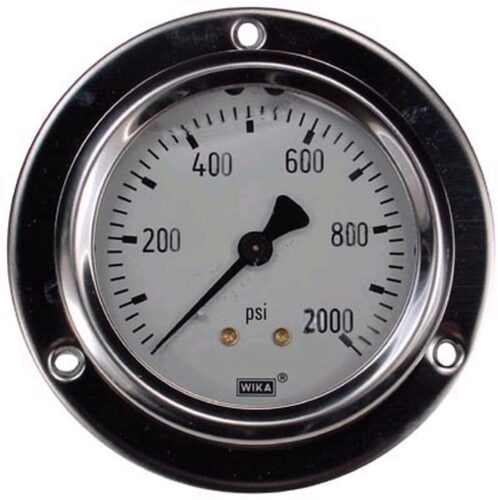 0-2000 PSI LIQUID FILLED STAINLESS STEEL GAUGE, 2.5" FACE WITH 1/
