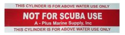 NOT FOR SCUBA USE TANK WRAP STICKER