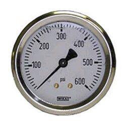 0-600 PSI LIQUID FILLED STAINLESS STEEL GAUGE, 2.5