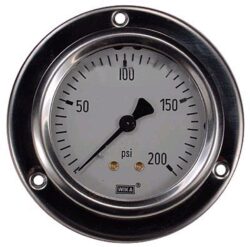 0-200 PSI LIQUID FILLED STAINLESS STEEL GAUGE, 2.5