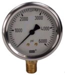 0-6000 PSI LIQUID FILLED STAINLESS STEEL GAUGE - 2.5