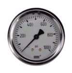 0-1000 PSI LIQUID FILLED STAINLESS STEEL GAUGE, 2.5