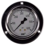0-600 PSI LIQUID FILLED STAINLESS STEEL GAUGE, 2.5