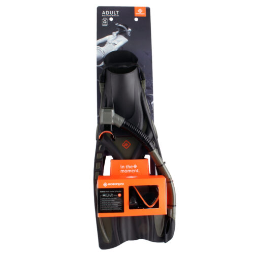 Ceduna Mask, Snorkel & Fin Set Small - Medium - Black / Orange