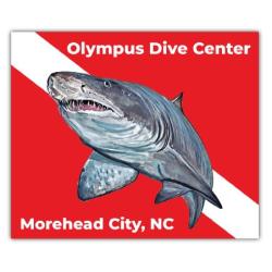 Shark Dive Flag Sticker 3 inch