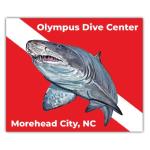 Shark Dive Flag Sticker 3 inch