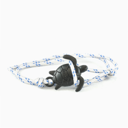 Moon: Black Turtle on White with Blue