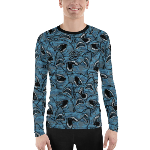 Spacefish Army Men's/Unisex Rashguard Shark Camo