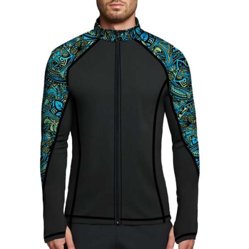 Spacefish Army ZIP RASH GUARDS HAMMERHEAD HIBISCUS