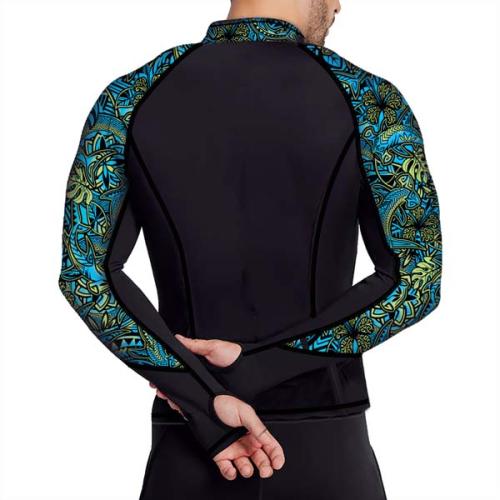 Spacefish Army ZIP RASH GUARDS HAMMERHEAD HIBISCUS