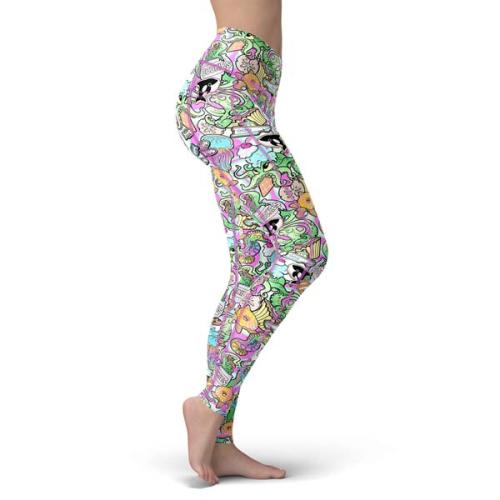SpaceFish Army WOMENS LEGGINGS CandyOcto