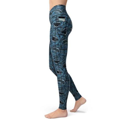 Spacefish Army Women's Leggings Shark Camo 
