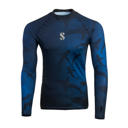 ScubaPro T-Flex Shark Mens, Long Sleeve Rash Guard (UPF50)