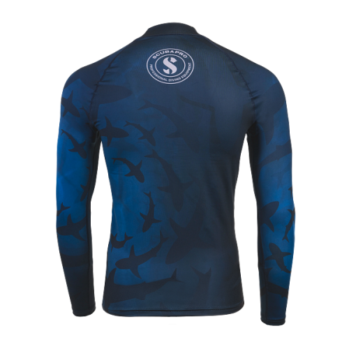 ScubaPro T-Flex Shark Mens, Long Sleeve Rash Guard (UPF50)