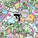 SpaceFish Army WOMENS LEGGINGS CandyOcto