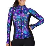Size 2XL Women's Zip Rashguard CosmicWhale  ZR 2X - Spacefish Army