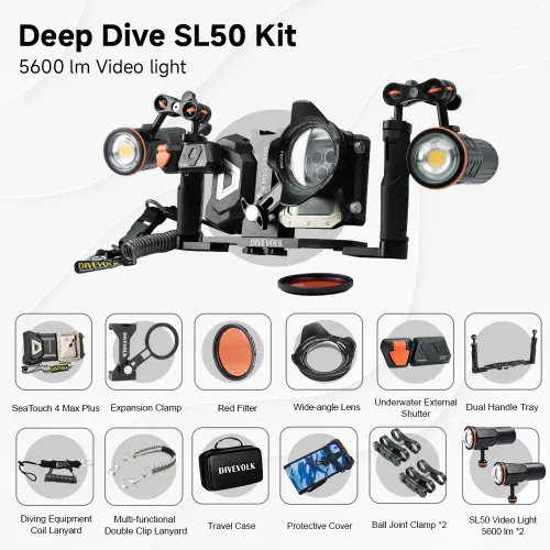 DIVEVOLK SeaTouch 4 Max Plus Deep Dive Kit - Dual Lights