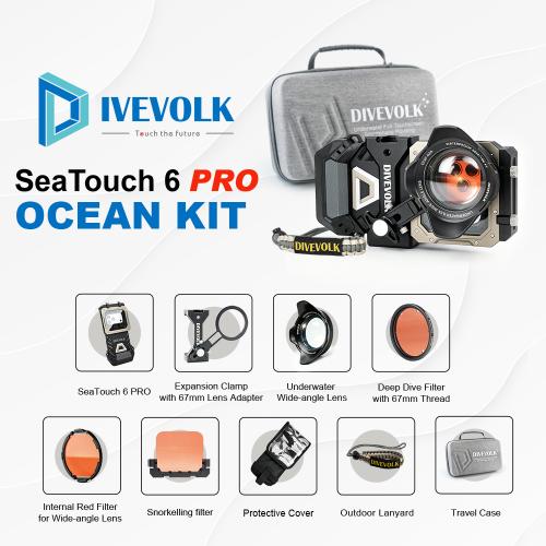 DIVEVOLK SeaTouch 6 Pro camera housing w/ Ocean Kit Black