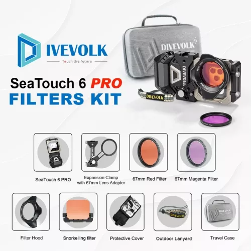 DIVEVOLK SeaTouch 6 Pro camera housing w/ Filters Kit Black