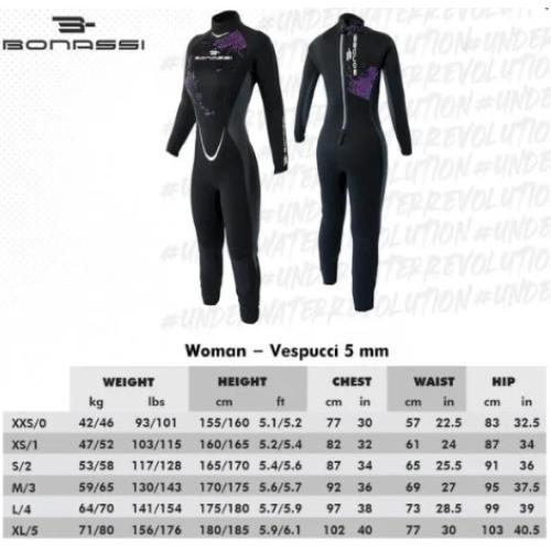 VESPUCCI WETSUIT- LONG, 5MM, WOMAN- M