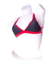 DM - Top Halter Gris Bordure Rouge