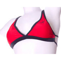 Do - Top Halter Rouge bordure grise