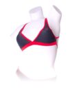 DM - Top Halter Gris Bordure Rouge
