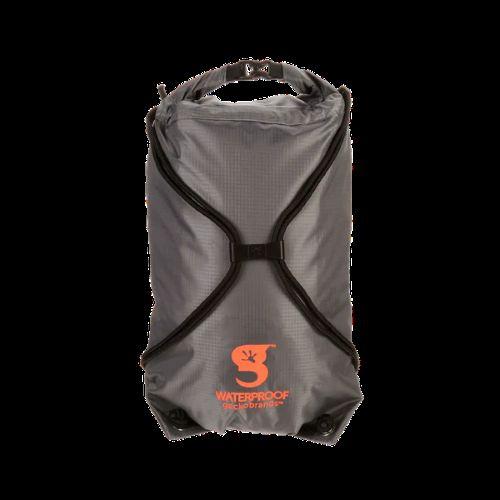 Geckobrands Waterproof Drawstring Backpack, Grey/Orange