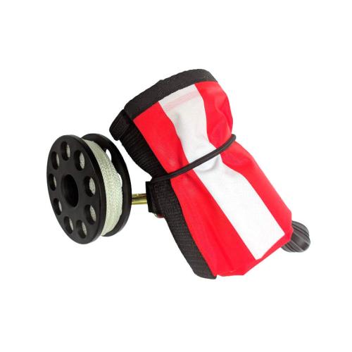 SSI 6 Surface Marker Buoy w/ 50 Reel, Clip, Dual Inflator, Overfl