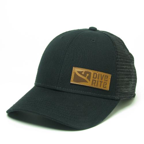LOW PRO TRUCKER W/ LEATHER LOGO - BLACK