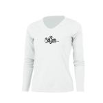 Octo Legs purple-side wrap Women's L/S V-neck performance White L