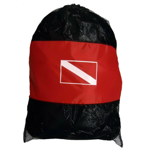 Dive Flag Mesh Bag - Red/ Black - 25in X 36in