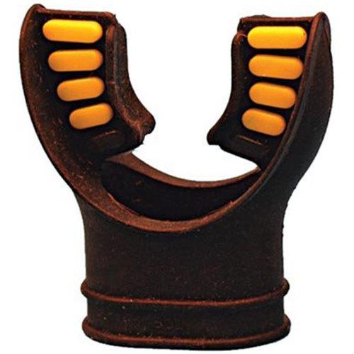 SILICONE MOLDED TAB MOUTHPIECE BLACK BODY ORANGE