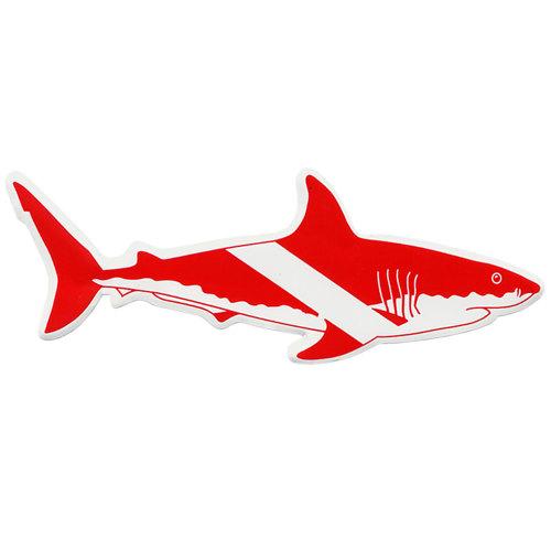 Sticker Dive Flag Shark Sticker CA 4"