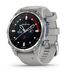 Garmin Mk3  43 mm, Stainless Steel with Fog Gray Silicone Band