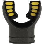 SILICONE MOLDED TAB MOUTHPIECE BLACK BODY YELLOW