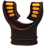 SILICONE MOLDED TAB MOUTHPIECE BLACK BODY ORANGE