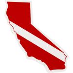 Sticker Dive Flag Sticker CA 3 x 7