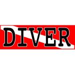 STICKER DIVER DIVE FLAG BUMPER STICKER