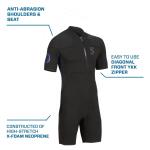 Oneflex Shorty Men's -2.5mm Front Zip