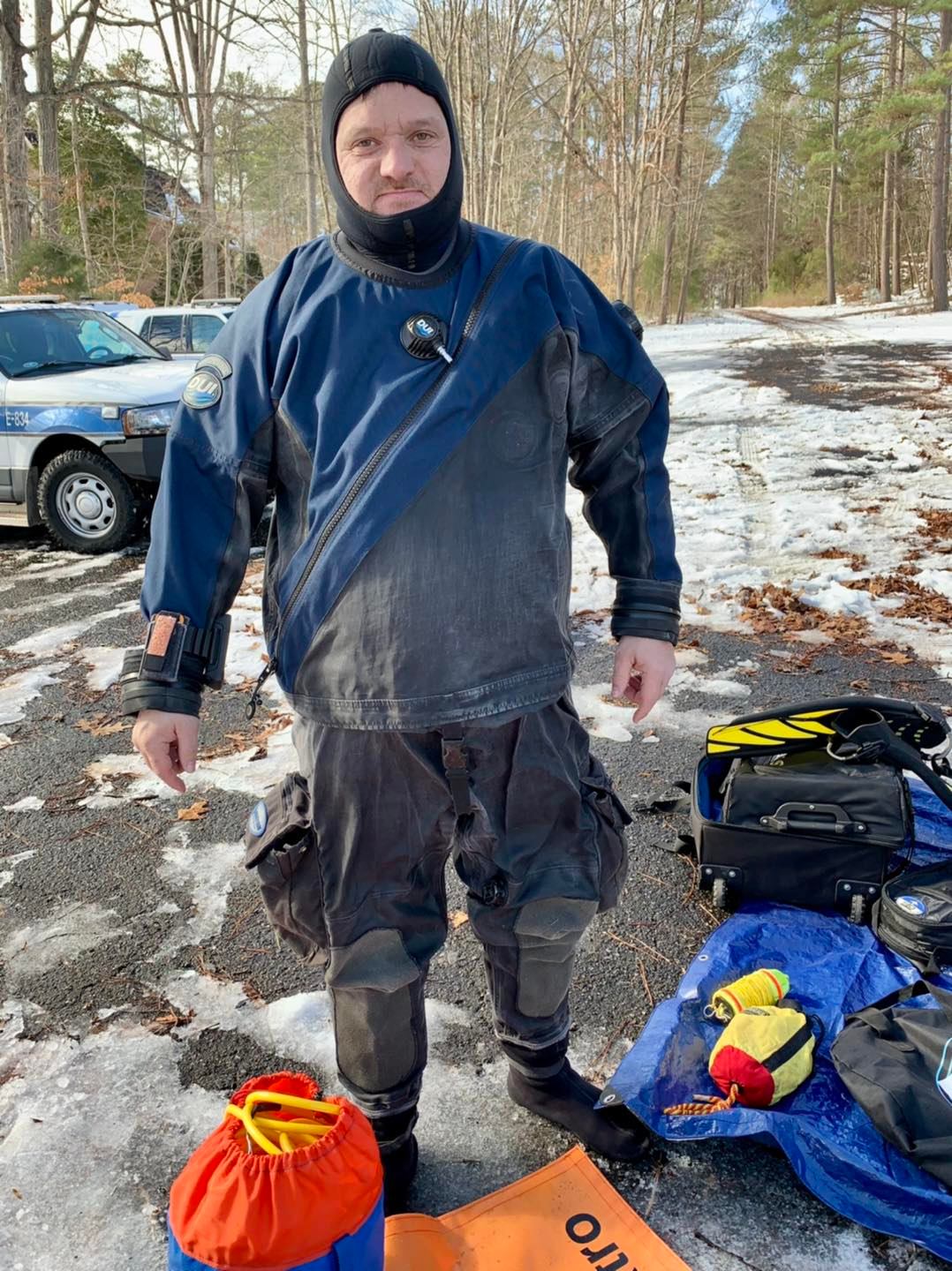 Car recovery in frozen conditions