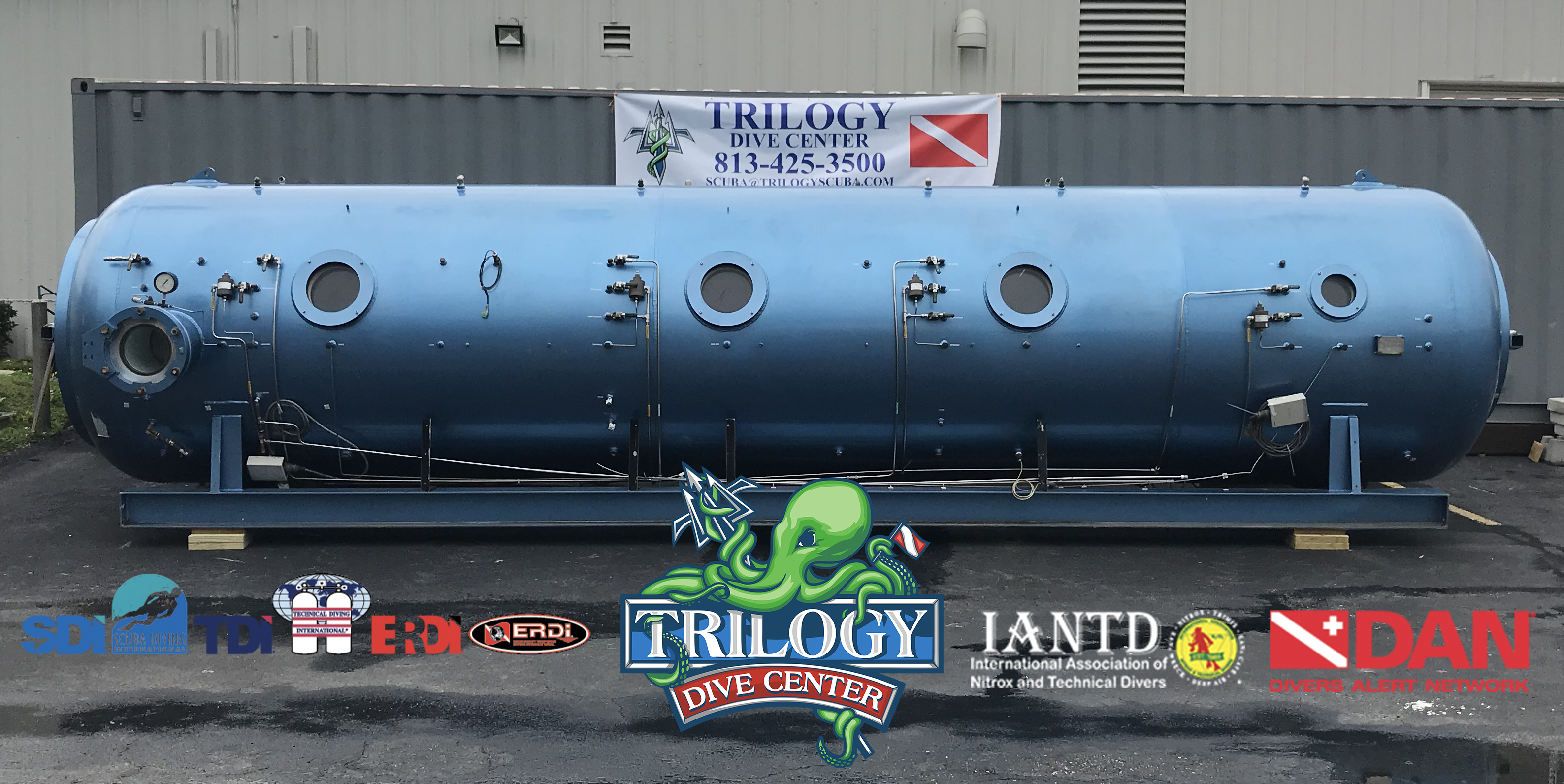 Hyperbaric Chamber at Trilogy Dive Center in Tampa, Florida.